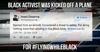 black kicked out of flight
